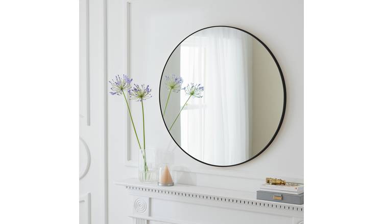 Buy Habitat Black Round Wall Mirror - 82x82cm | Wall mirrors | Argos