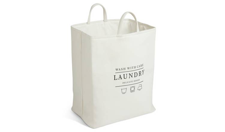 Argos Home 75 Litre Cotton Collapsible Laundry Bag - Cream