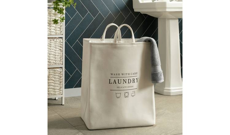 Buy Argos Home 75 Litre Cotton Collapsible Laundry Bag Cream