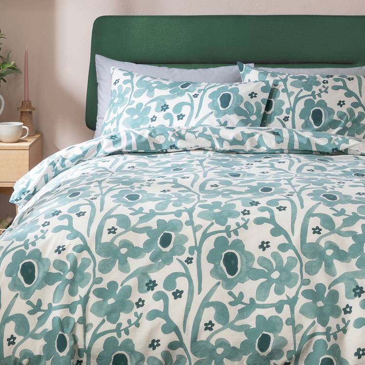 Habitat Herbalist Floral Print Blue Bedding Set - Double 0