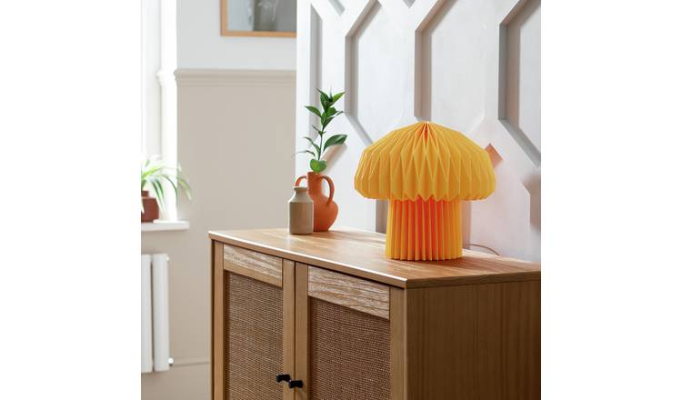 Habitat Origami Mushroom Paper Table Lamp - Yellow