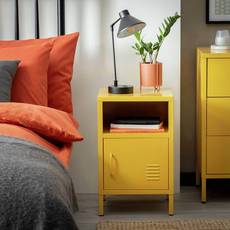 Habitat Stevie 1 Door Bedside Table - Mustard 0