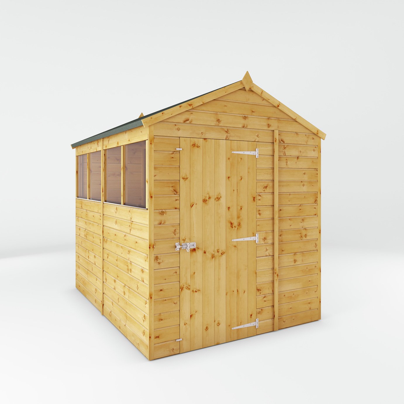 Mercia Shiplap 4  Glazed Windows Apex Shed - 8 x 6ft