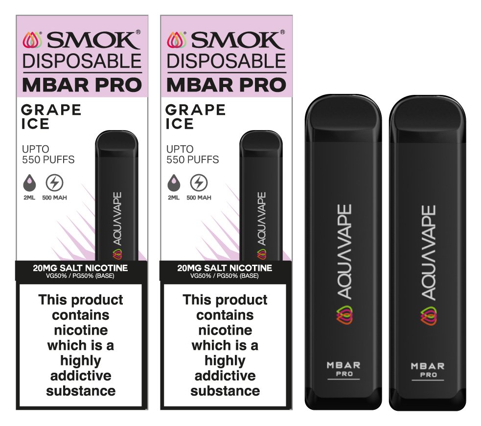 Smok Mbar Pro Disposable Vape Kit - Grape Ice (Twin Pack)