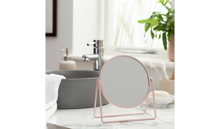 Argos Home Metal Swivel Mirror - Pink