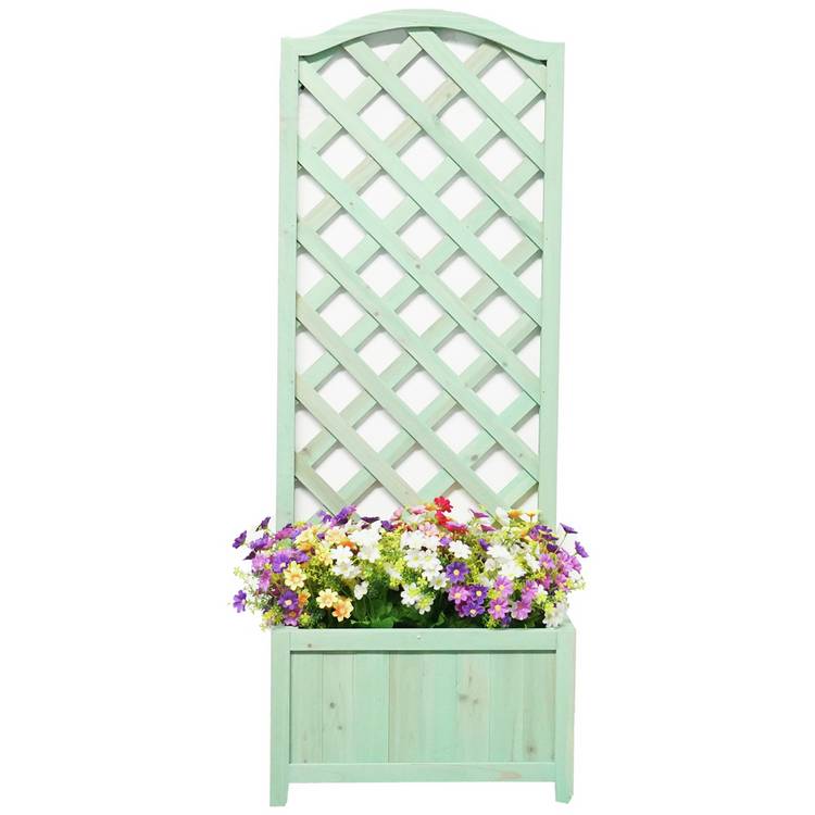 Straight Lattice Planter - Green 0