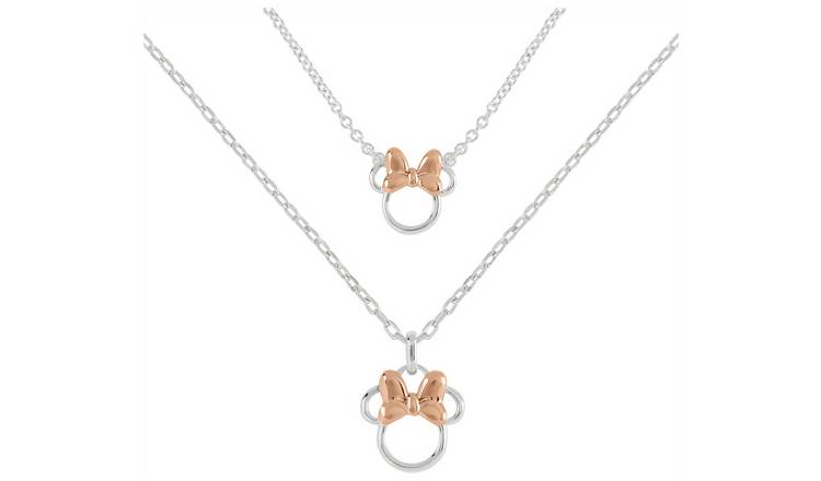 Disney Minnie Mouse Two Tone Mother & Daughter Necklace Set