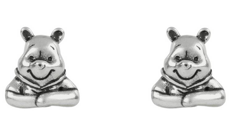 Disney Sterling Silver Winnie The Pooh Stud Earrings 