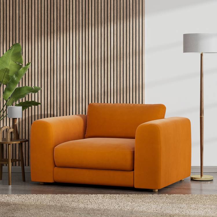 Habitat Ayr Fabric Cuddle Chair - Orange 0