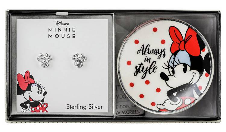 Disney Minnie Stud Earrings and Trinket Tray Set