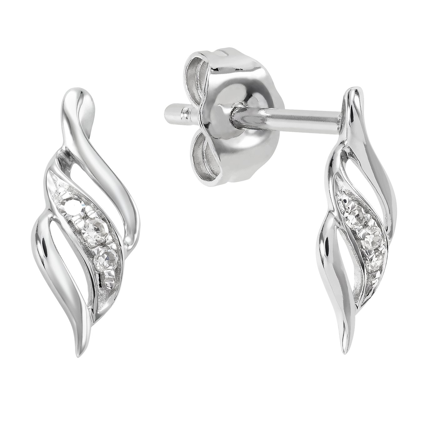 white gold stud earrings for women