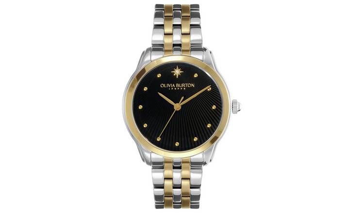 Olivia Burton Black Dial Two Tone Bracelet Watch