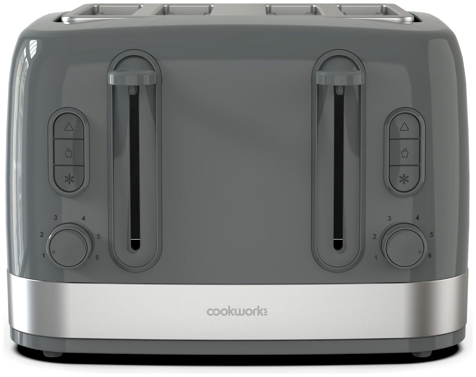 Cookworks Illuminated 4 Slice Toaster - Stone Grey