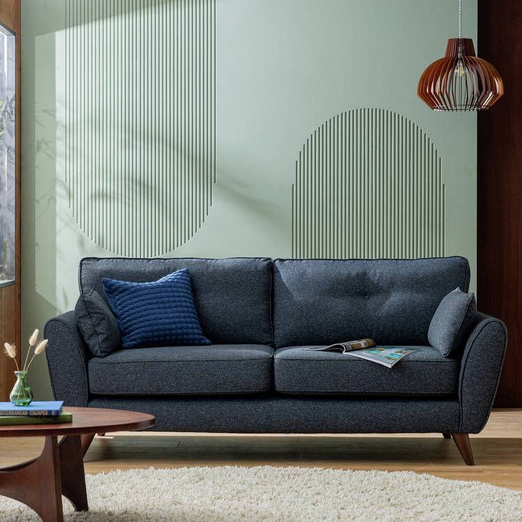 Habitat Iris Fabric 3 Seater Sofa - Charcoal 0