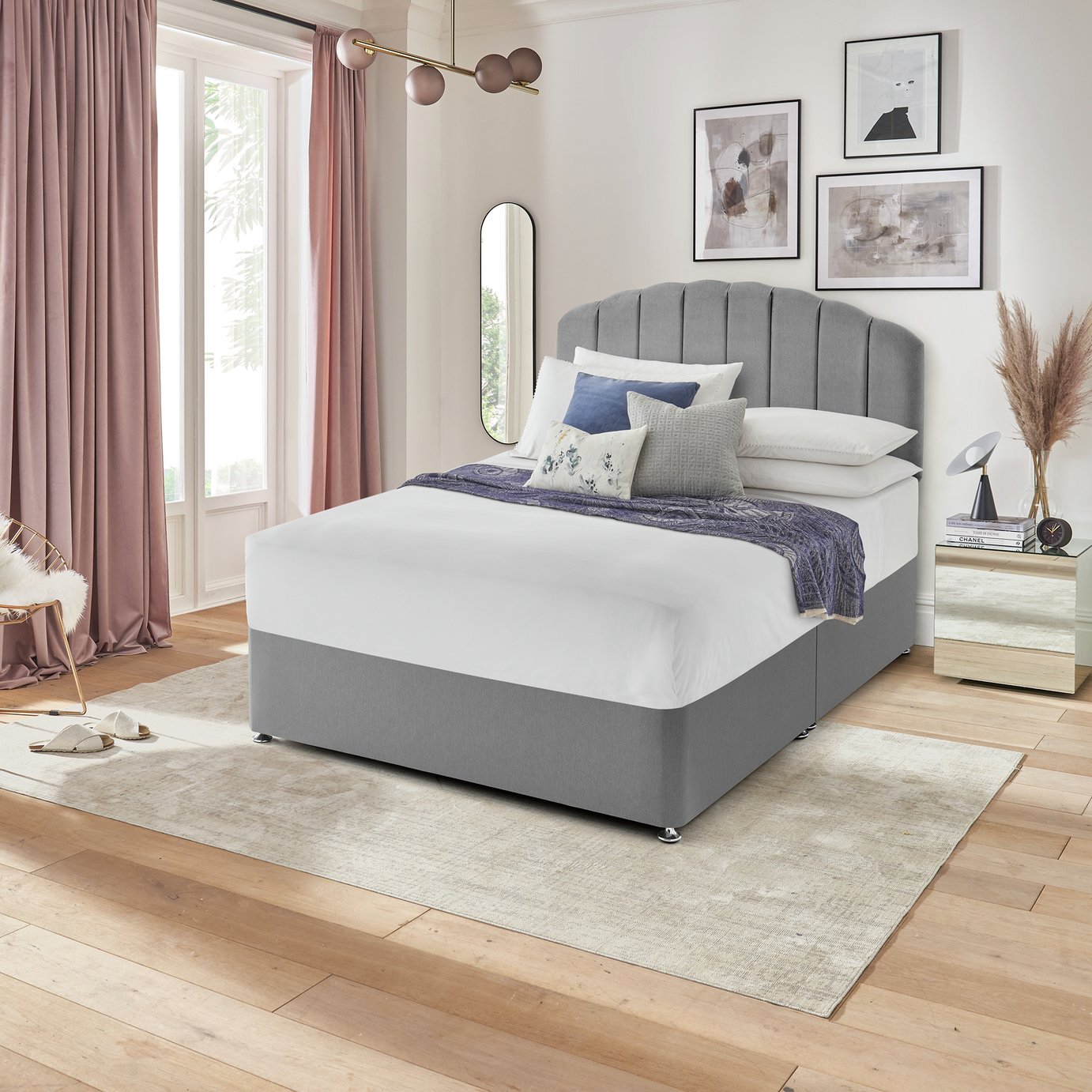 Silentnight Single Divan Bed Base - Grey