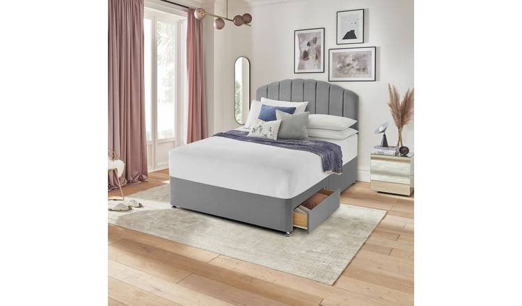 Silentnight Single 2 Drawer Divan Bed Base - Grey