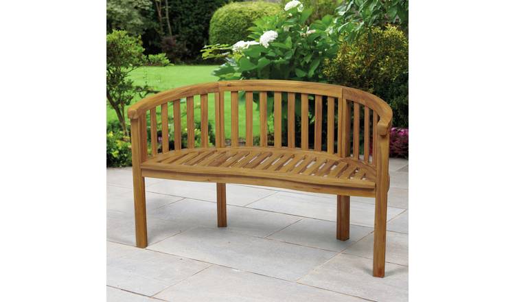 Greenhurst Banana 2 Seater Wooden Garden Bench - Natural