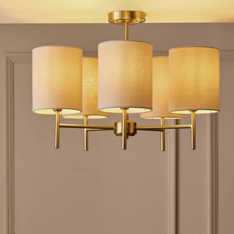 Argos Home Candelabra Steel 5 Light Ceiling Light - Brass 0