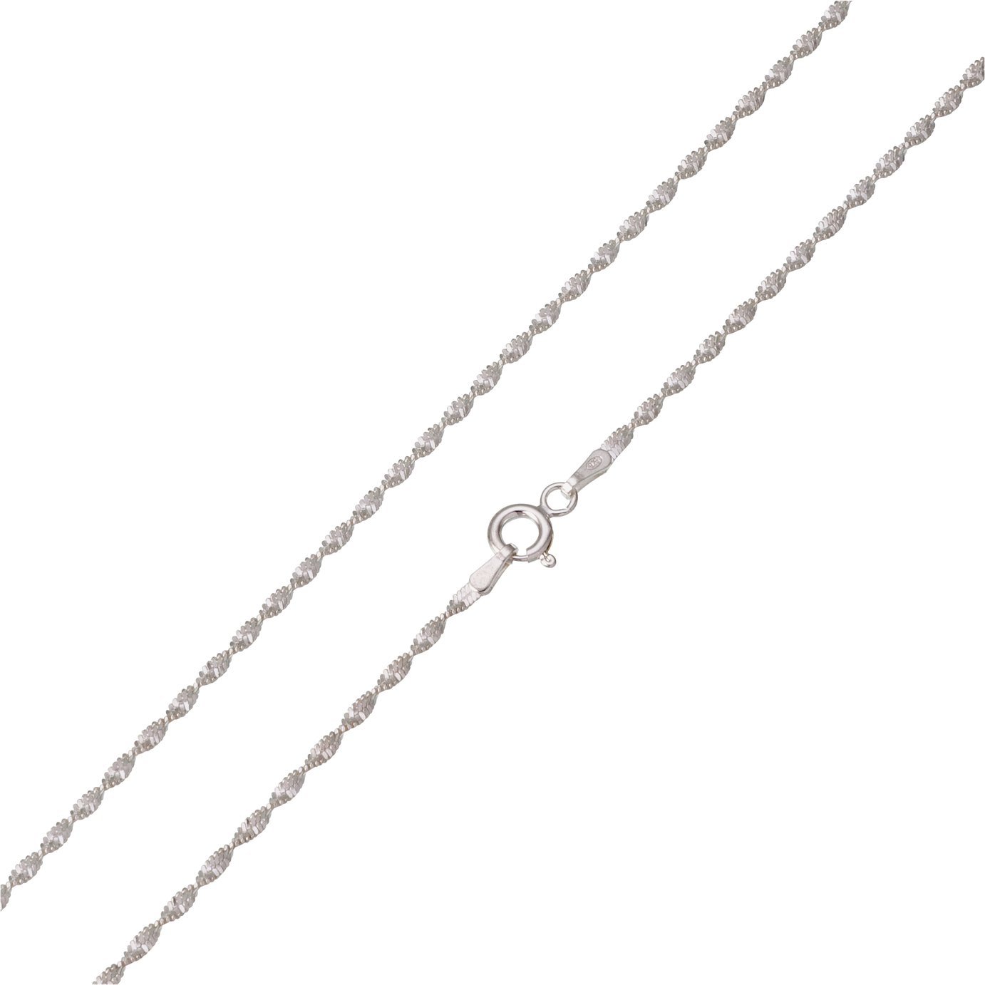 Revere Silver Herringbone Twist 18 Inch Necklace
