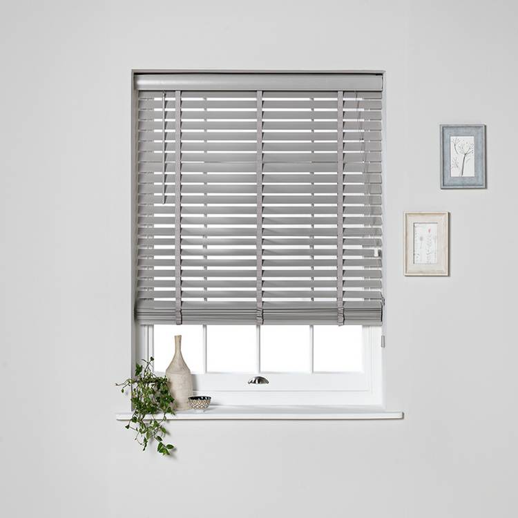 Habitat Wooden Grey Venetian Tape Blind - 120cm 0