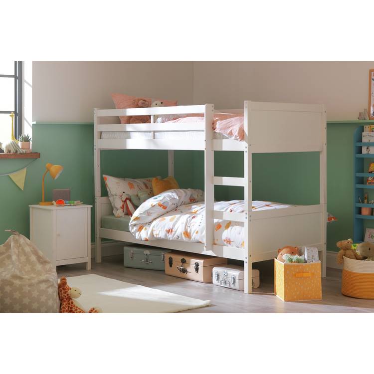 Habitat Detachable Bunk Bed and 2 Kids Mattresses - White 0