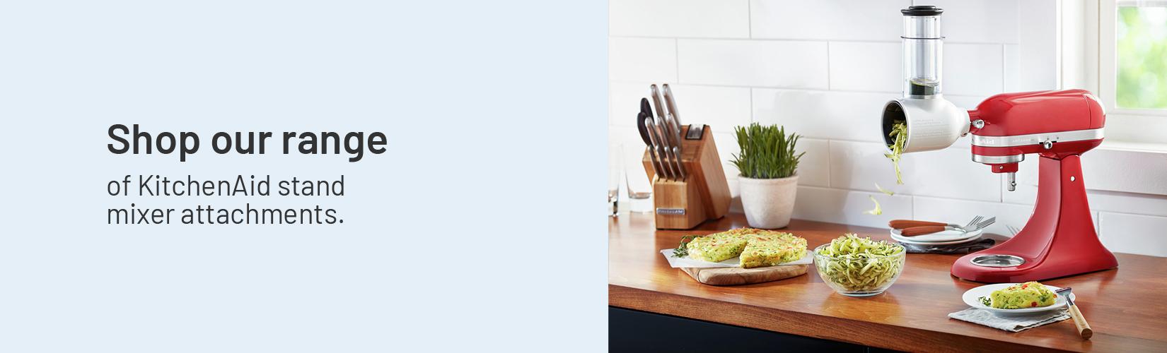 Shop our range of KitchenAid stand mixer attachments.