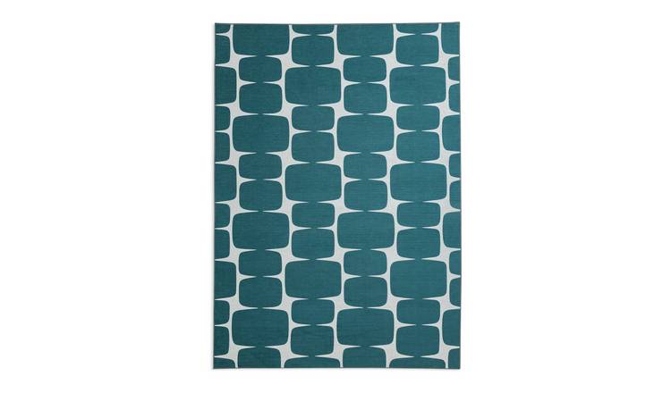 Habitat x Scion Lohko Printed Rug - 120 x 170cm -Teal