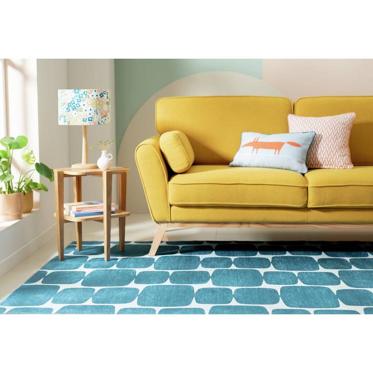 Habitat x Scion Lohko Printed Rug - 120 x 170cm -Teal 0