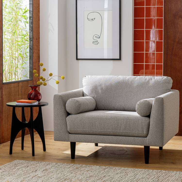 Habitat Jacob Fabric Cuddle Chair - Stone 0