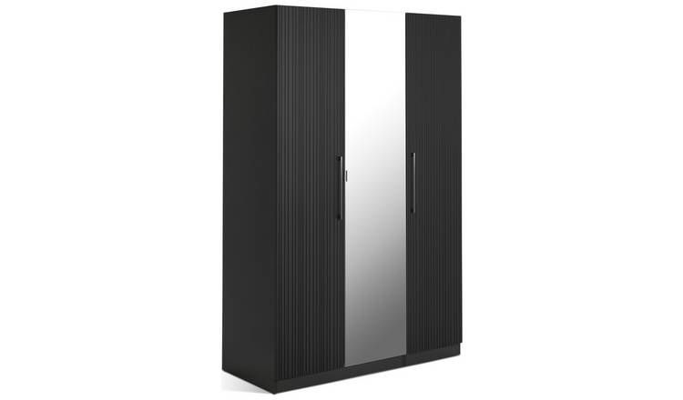 Habitat Hamburg Linear 3 Door Wardrobe - Anthracite