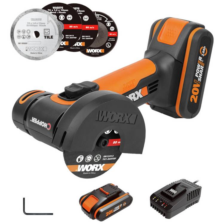 Worx 76mm Cordless Mini Cutter - 20V  0