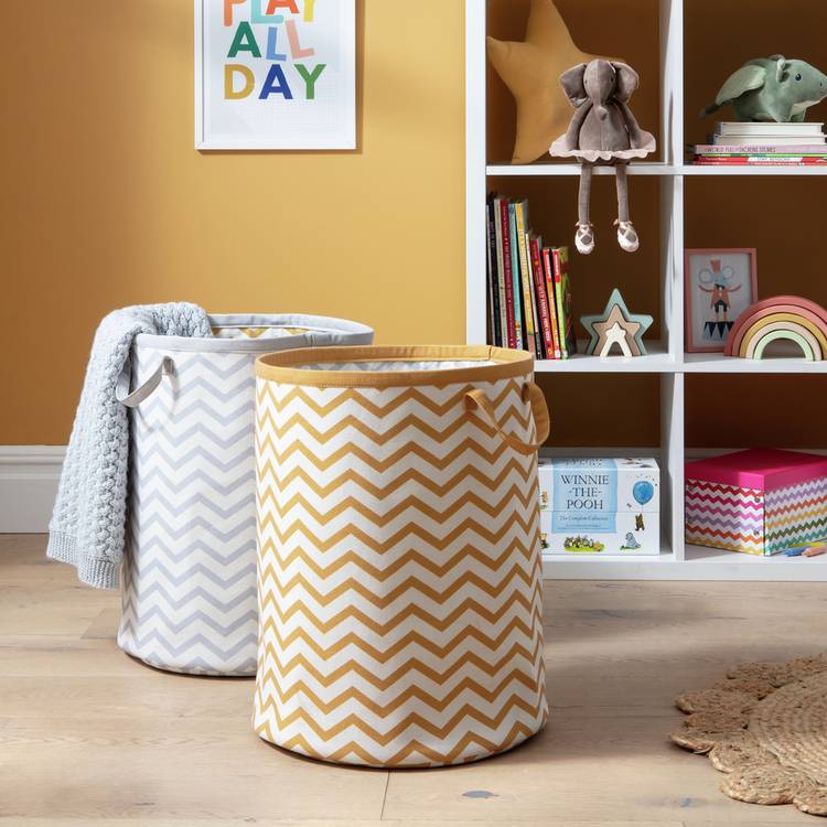 Argos Home 2x80L Chevron Kids Laundry Bag Set -Multicoloured 0