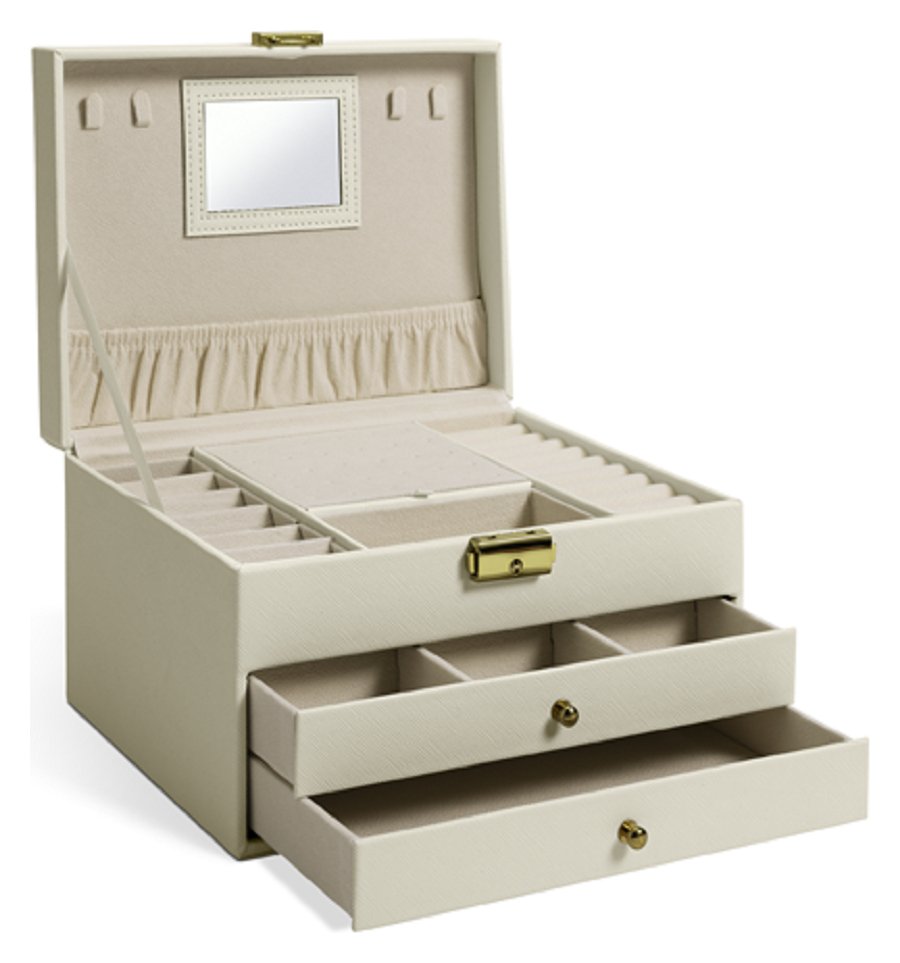 Buy Argos Home Faux Leather Lockable Two Drawer Jewellery Box