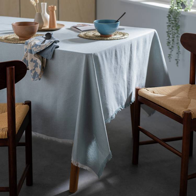 Habitat Cotton Table Cloth - Duck Egg 0
