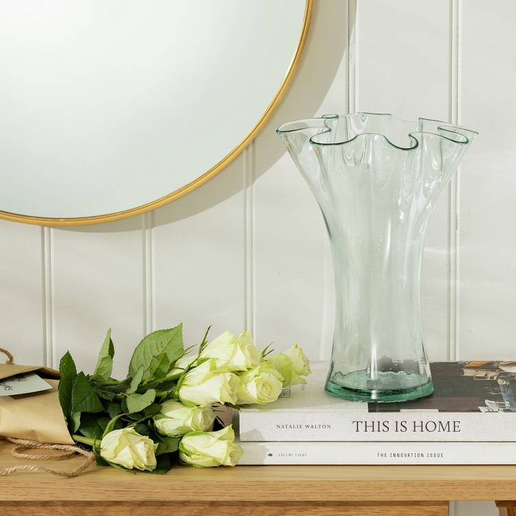 Habitat Glass Fluted Vase - Clear 0