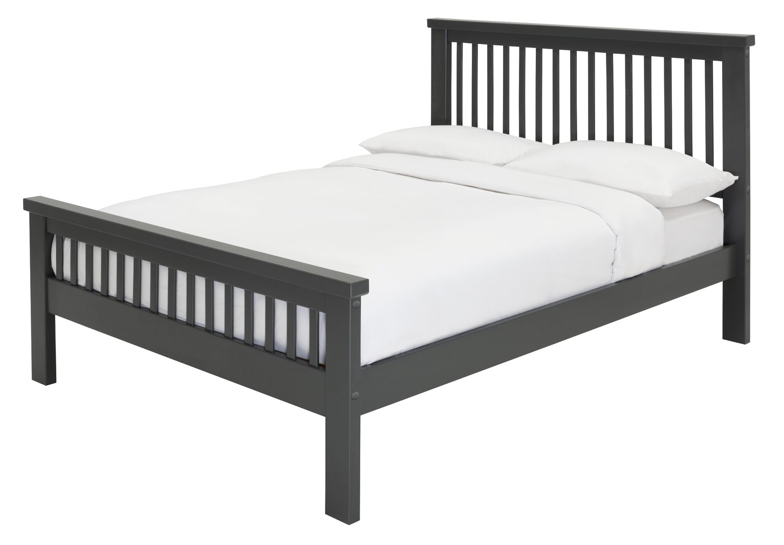 Argos Home Aubrey Double Wooden Bed Frame - Charcoal