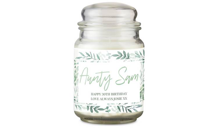 Personalised Message Botanical Large Jar Candle - Vanilla