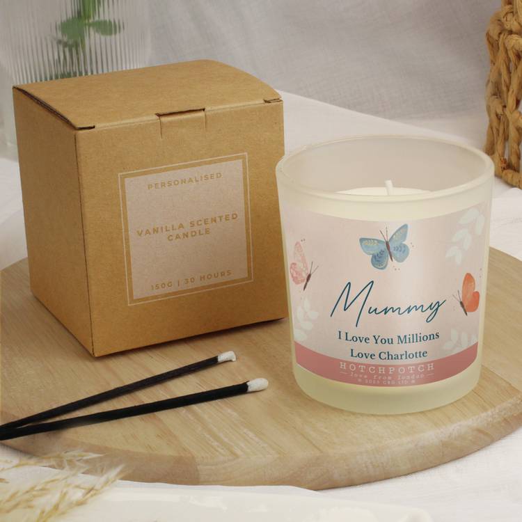 Personalised Message Butterfly Jar Candle - Vanilla 0