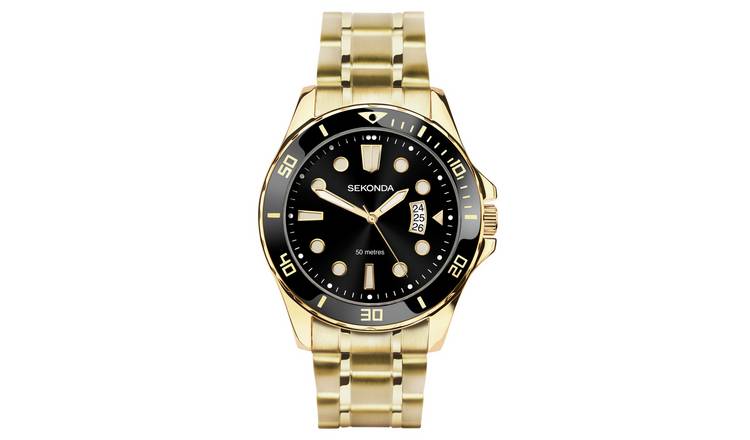 Buy Sekonda Men s Gold Plated Stainless Steel Bracelet Watch