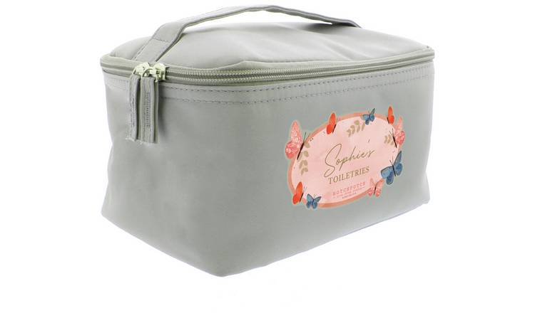 Personalised Message Butterfly Make Up Bag - Grey