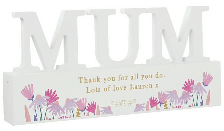 Personalised Message Wild Flower Wooden MUM Ornament