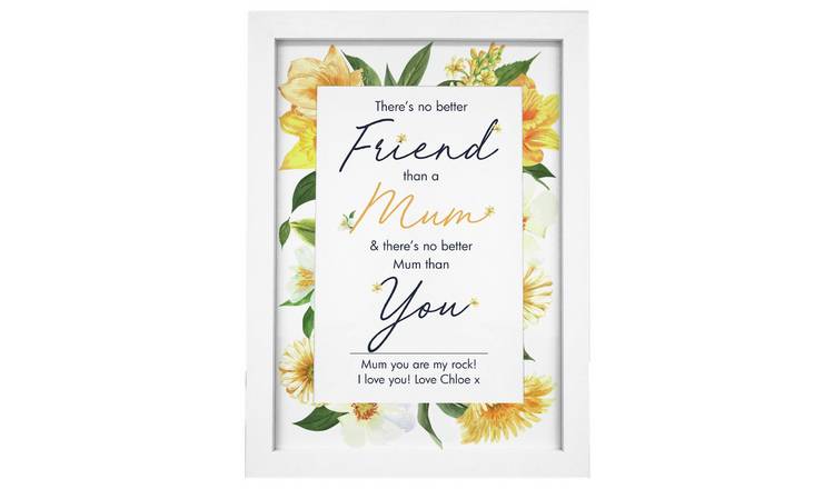 Personalised Message Mum White Framed Wall Print - A4