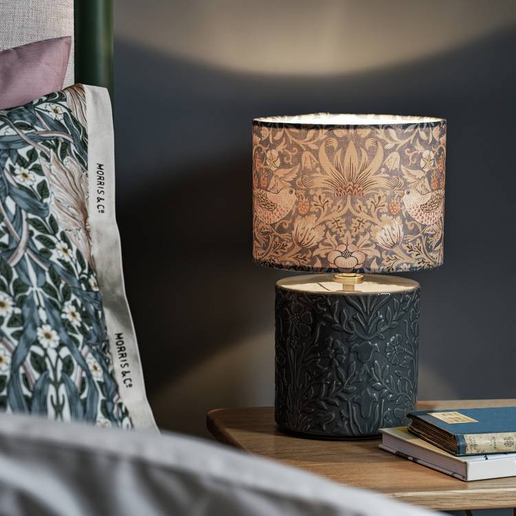 Habitat x Morris & Co. Strawberry Thief Blue Ceramic Lamp 0
