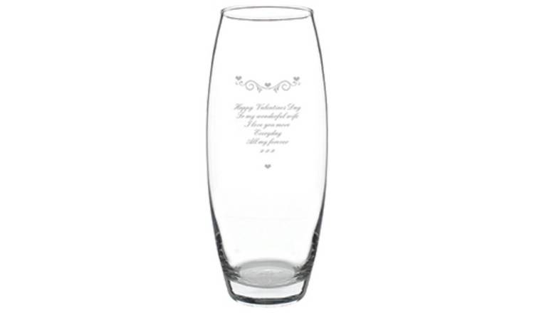 Personalised Message Hearts And Swirls Bullet Vase