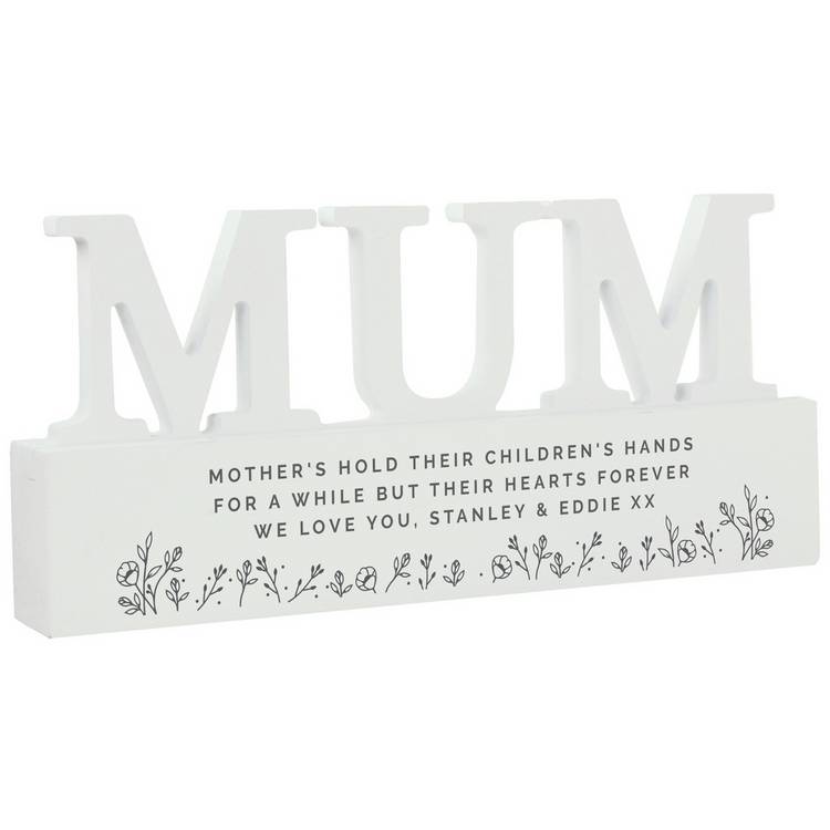 Personalised Message Floral Wooden MUM Ornament 0