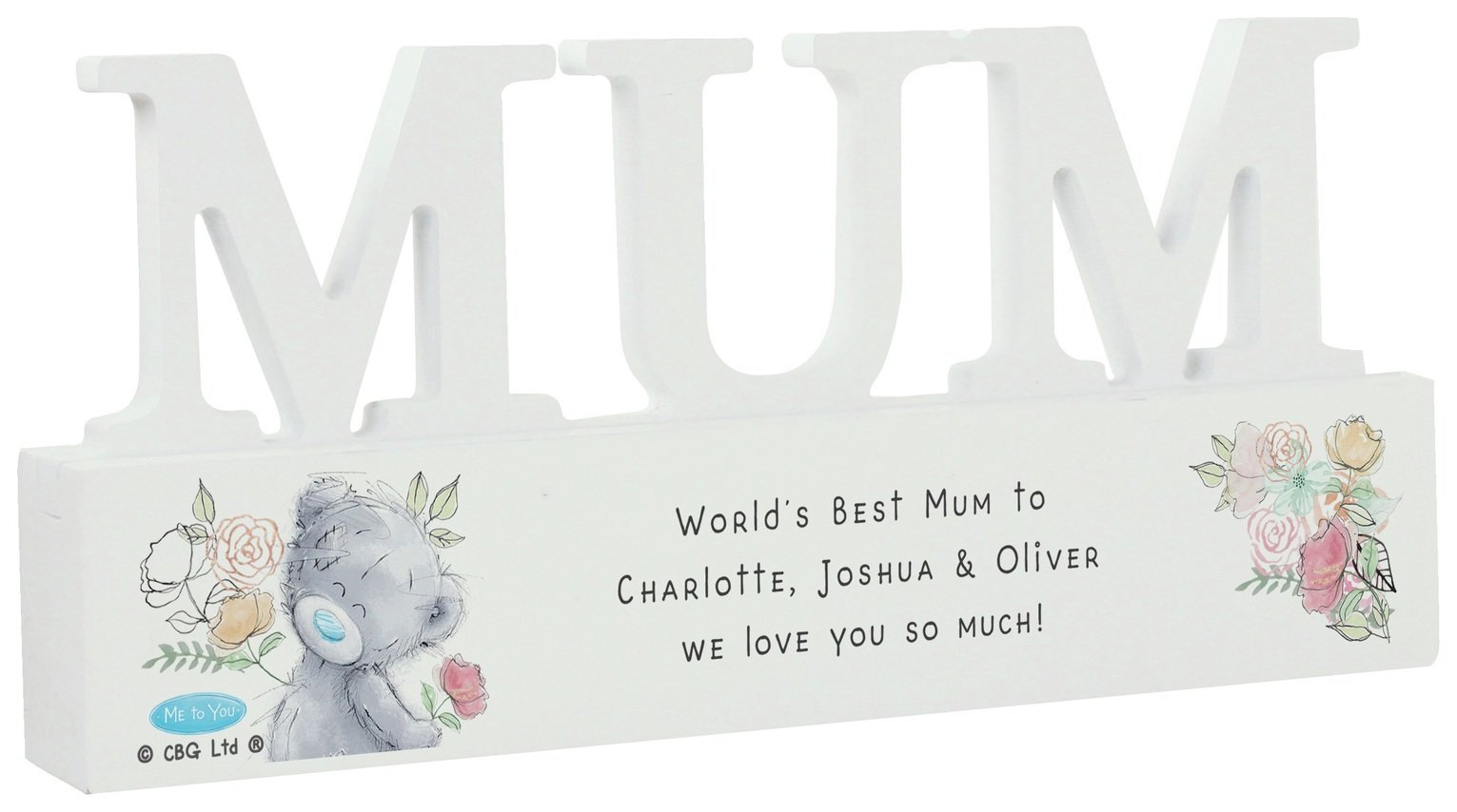 Personalised Message Me To You Wooden MUM Ornament - White