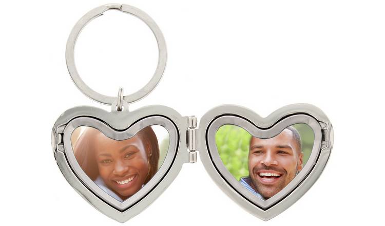 Personalised Message Heart Photoframe Keyring