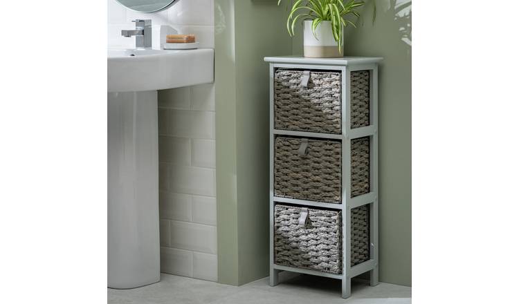 Argos Home Tongue and Groove Bathroom Storage Unit - Grey 