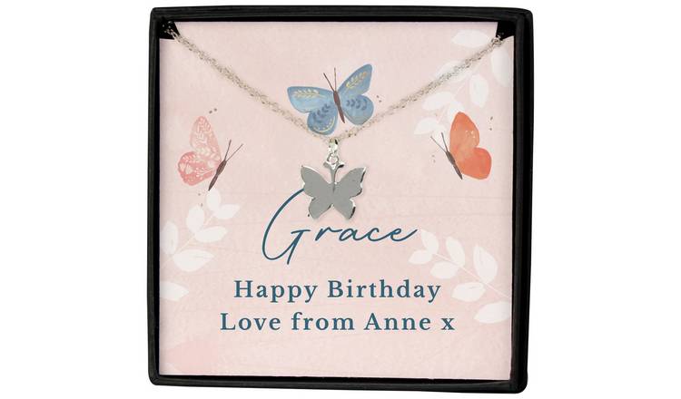 Personalised Message Butterfly Necklace