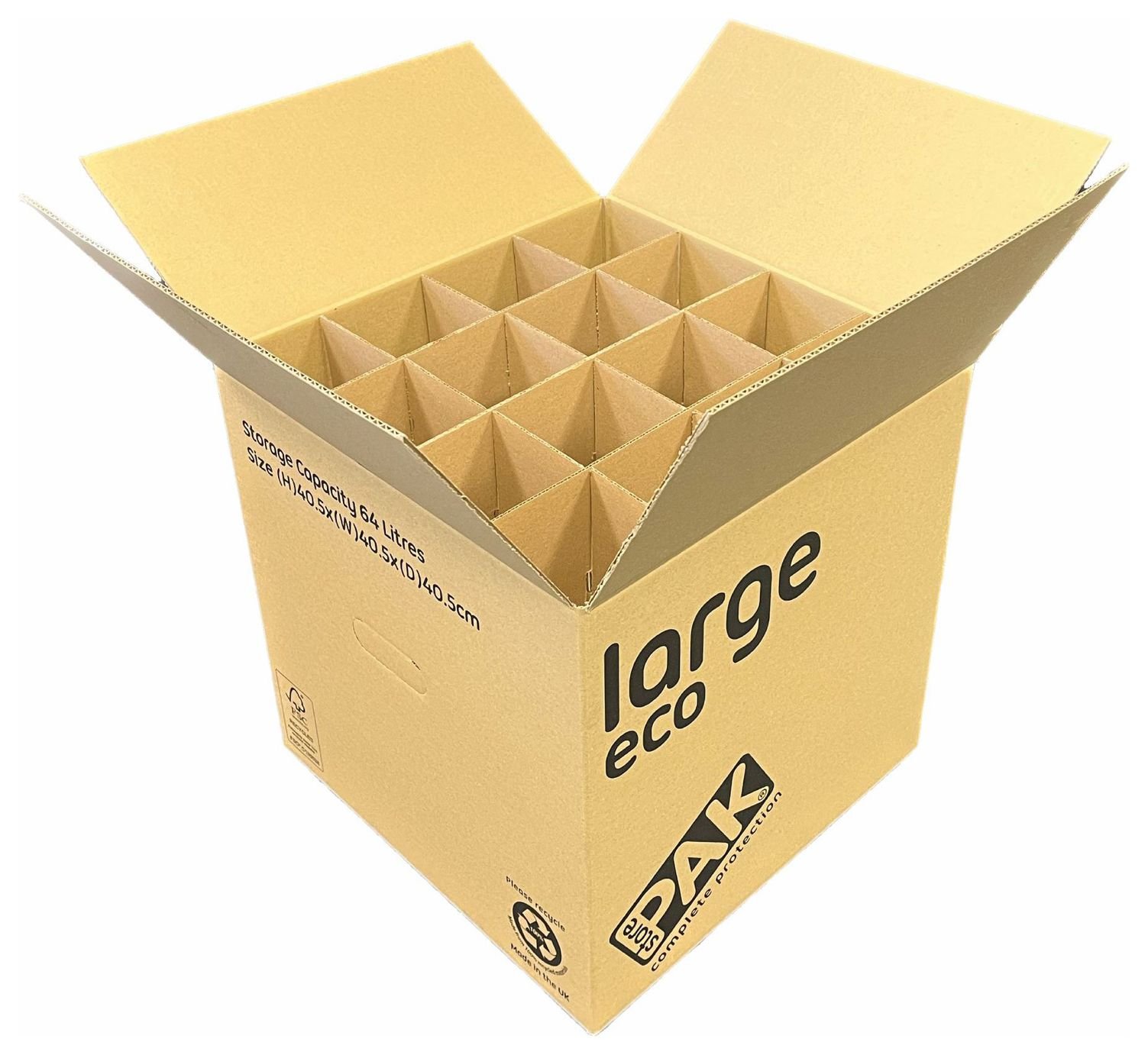 StorePAK Eco Glass Moving House Boxes With 32 Item Divisions